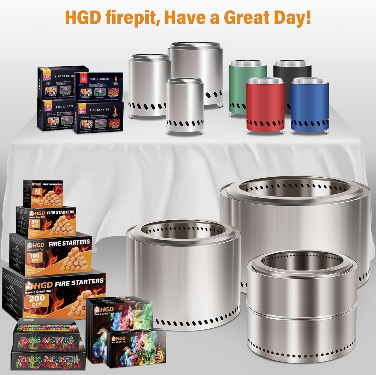 Fire Starter Squares 64, Odorless Fire Starters for Fireplace, Camping