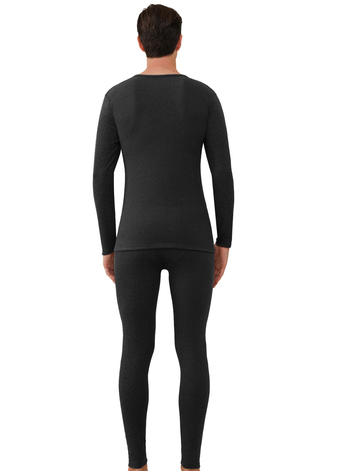 Men's Thermal Underwear Set Cashmere Silk Lining Pajama Set Long Johns Soft