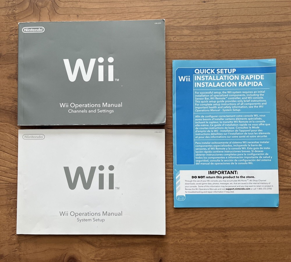 Nintendo Wii Manuals Console Instructions + Insert ONLY Ships Fast