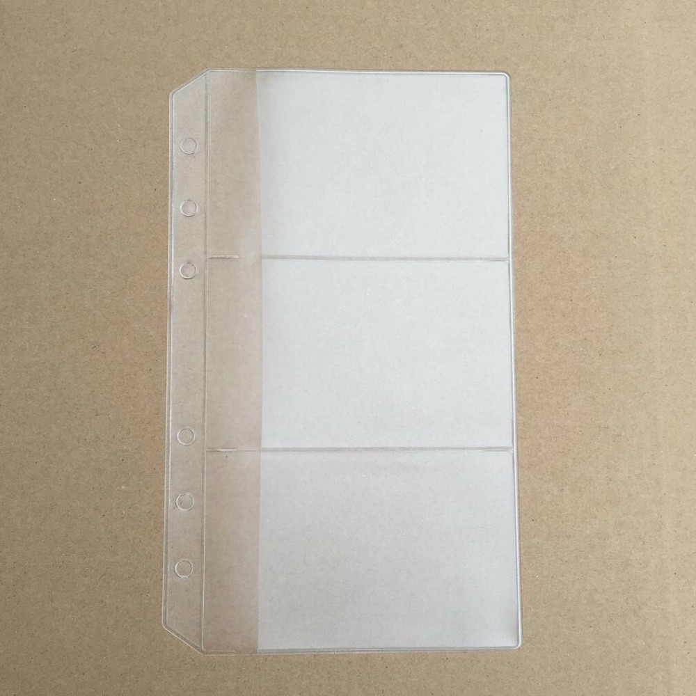 A6 3 Slots Plastic Envelope Document Card Storage Insert Refill Organiser  #JP