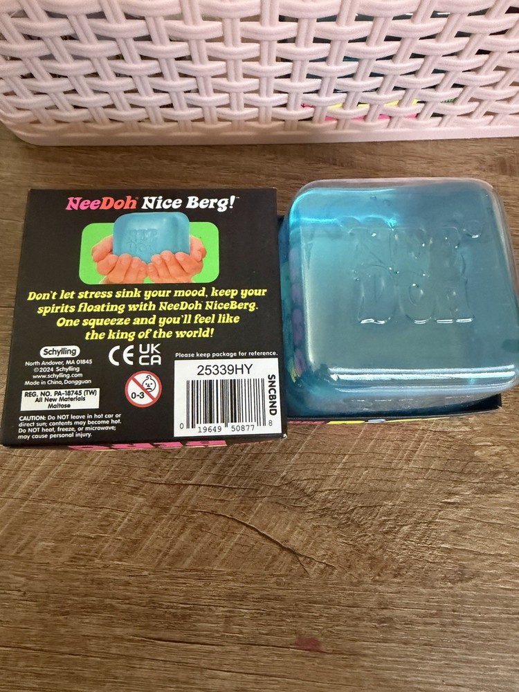 Schylling Nee Doh Nice Berg **AUTHENTIC** Super Solid Squish Blue Squeeze Toy