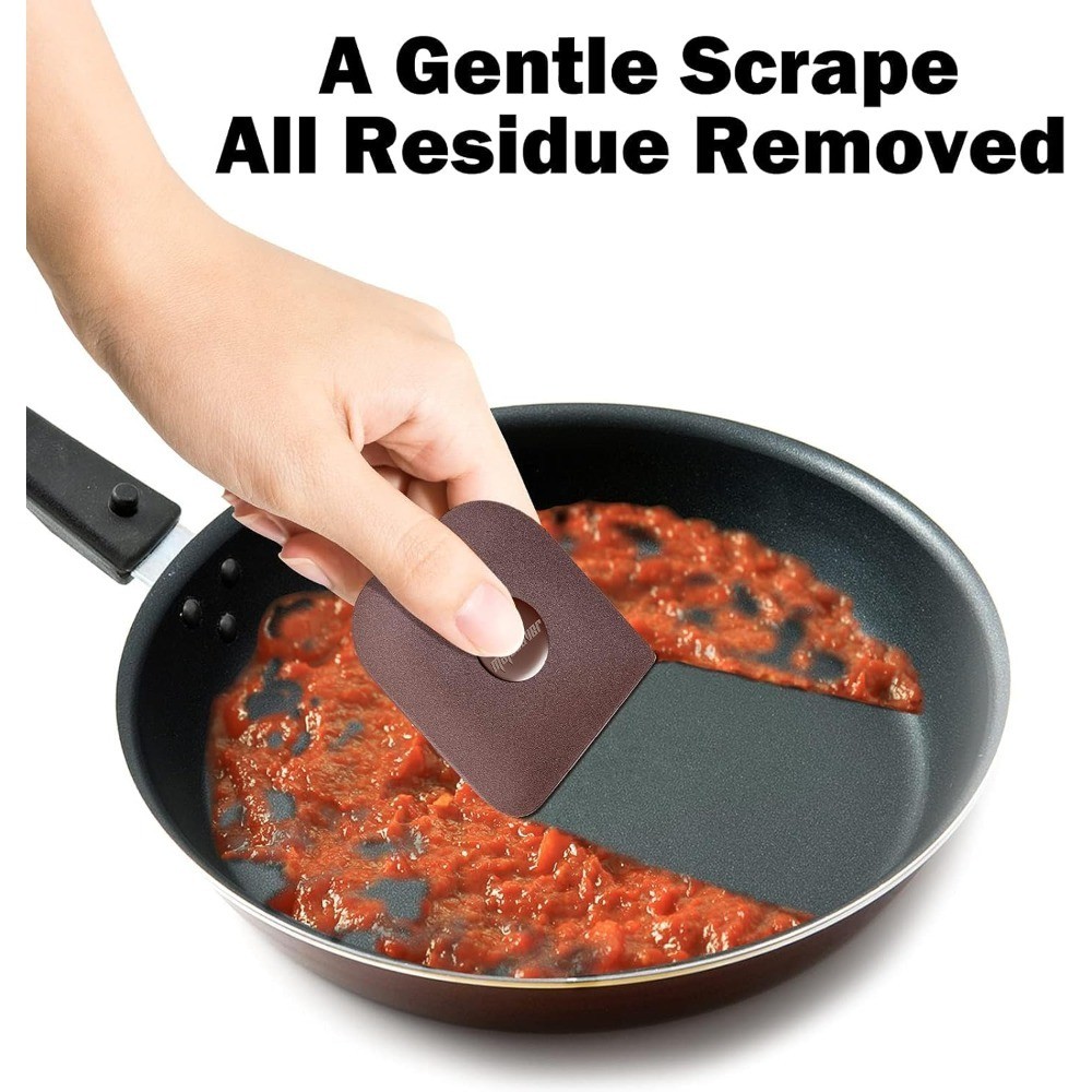 Pan Scraper, 5 Pcs Pot Scraper Plastic, Pot Scraper Non Scratch for Cast Iron,