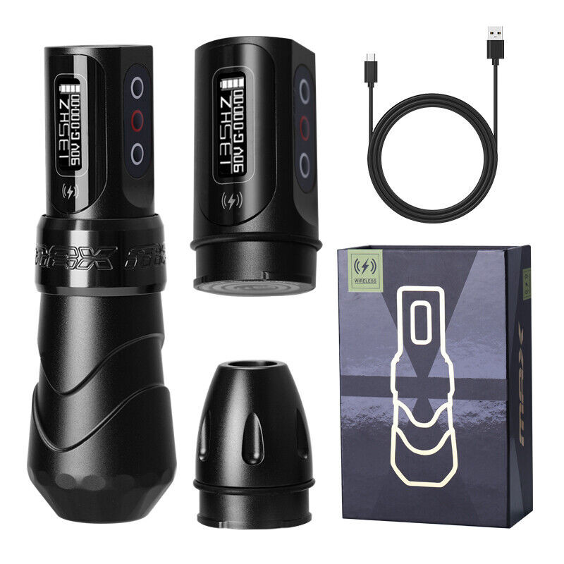 Flux Max Professional Wireless Strong Motor Rotary Tattoo Machine Gun +2 Battery