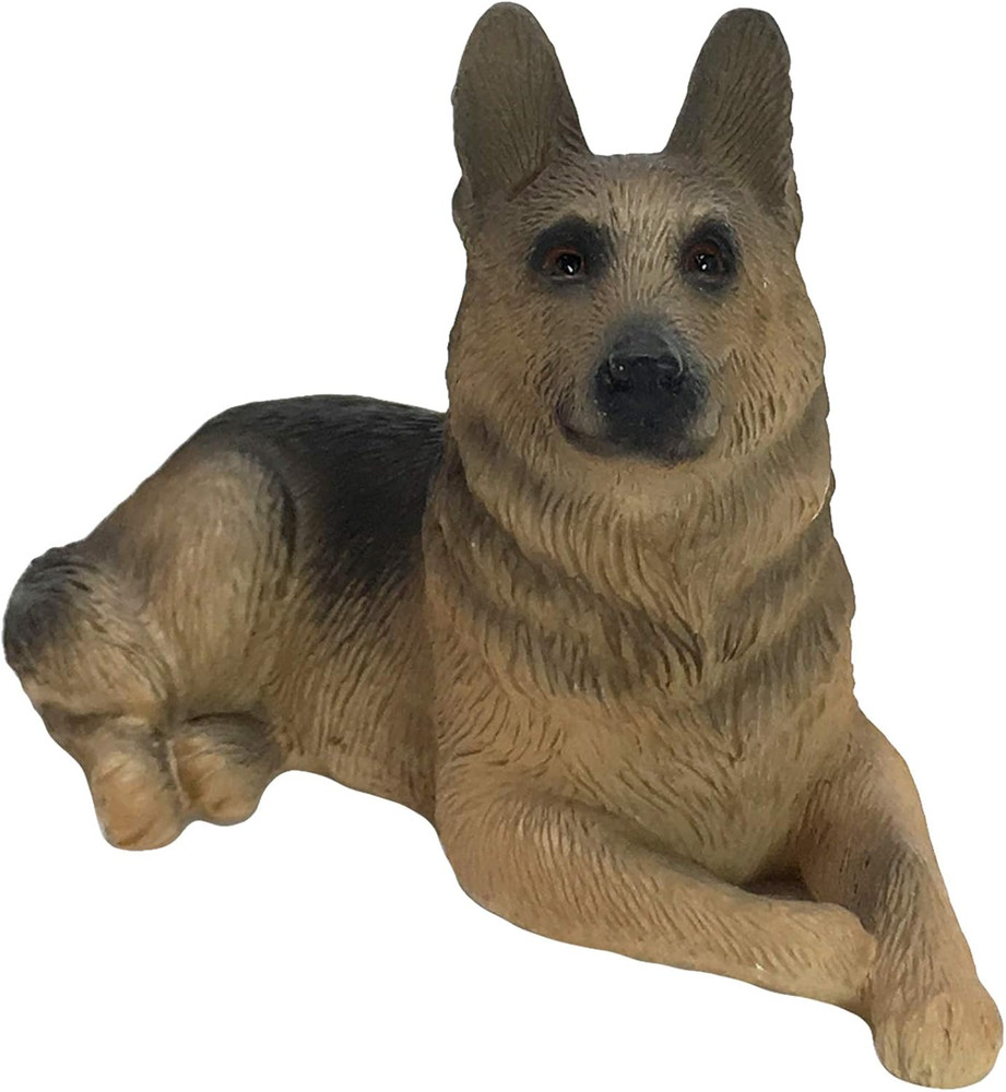 Small Size German Shepherd Sculpture, Lying