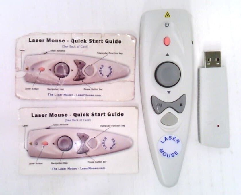 Laser Mouse~Presentation Remote~Mac/ Windows~Tested-Works~With Case~2 Batteries