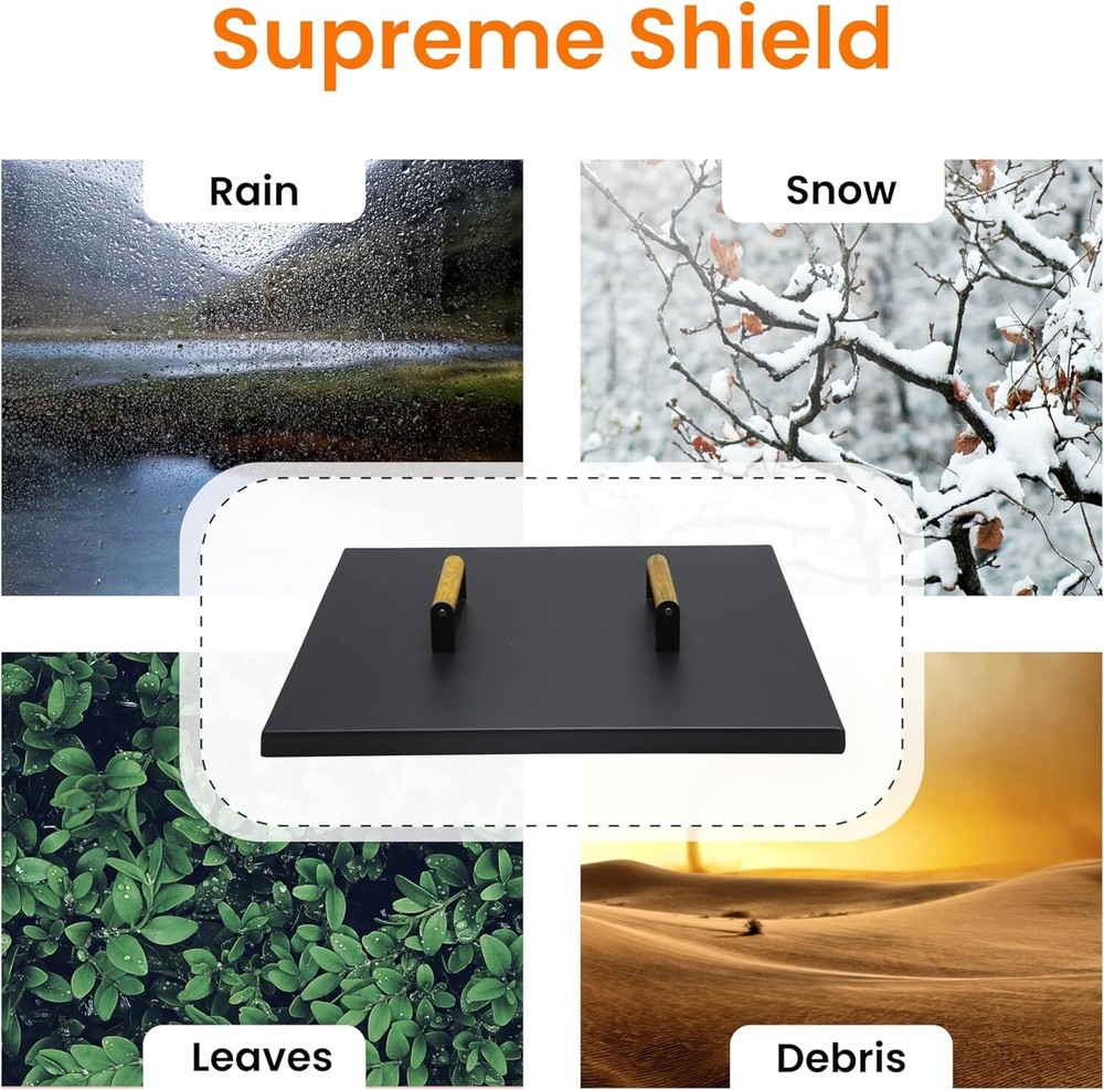 FEBTECH 21" Fire Pit Snuffer Lid Square for 19" Fire Pits with Wooden Handles