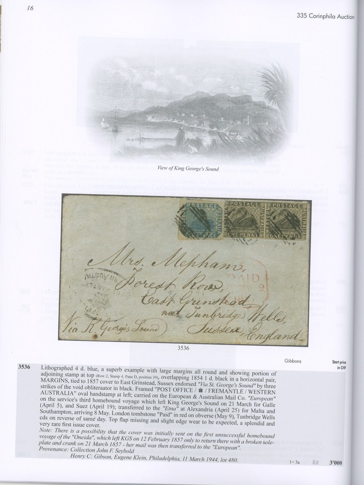 Western Australia Specialized Auction Catalog Corinphila 2024