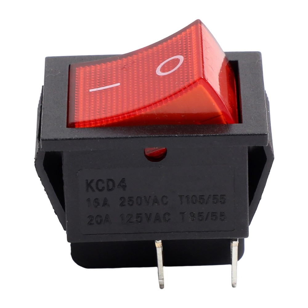KCD4 Boat Shaped Switch High Power with Red Light Indicator 4 Pin Configuration