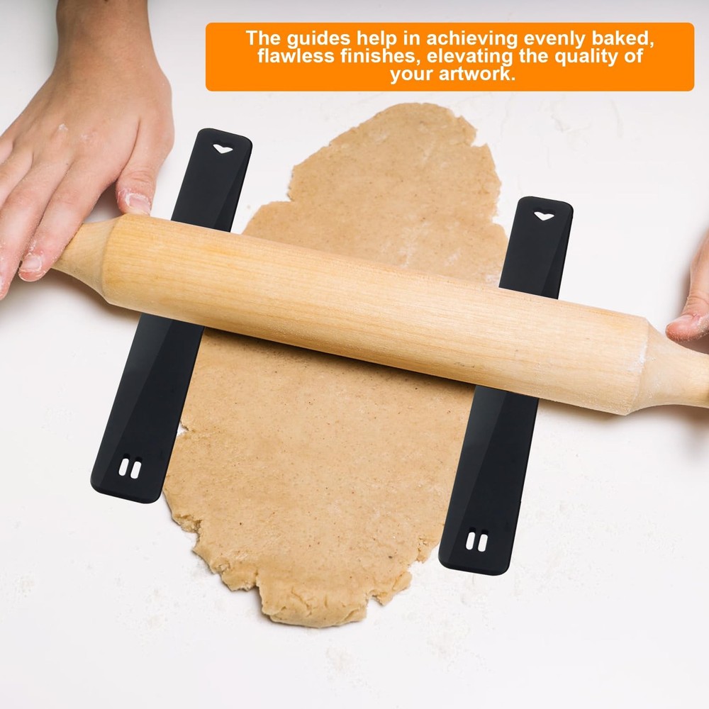 8 Pcs Polymer Clay Depth Guide Set, 4 Size for Adjustable Thickness Black