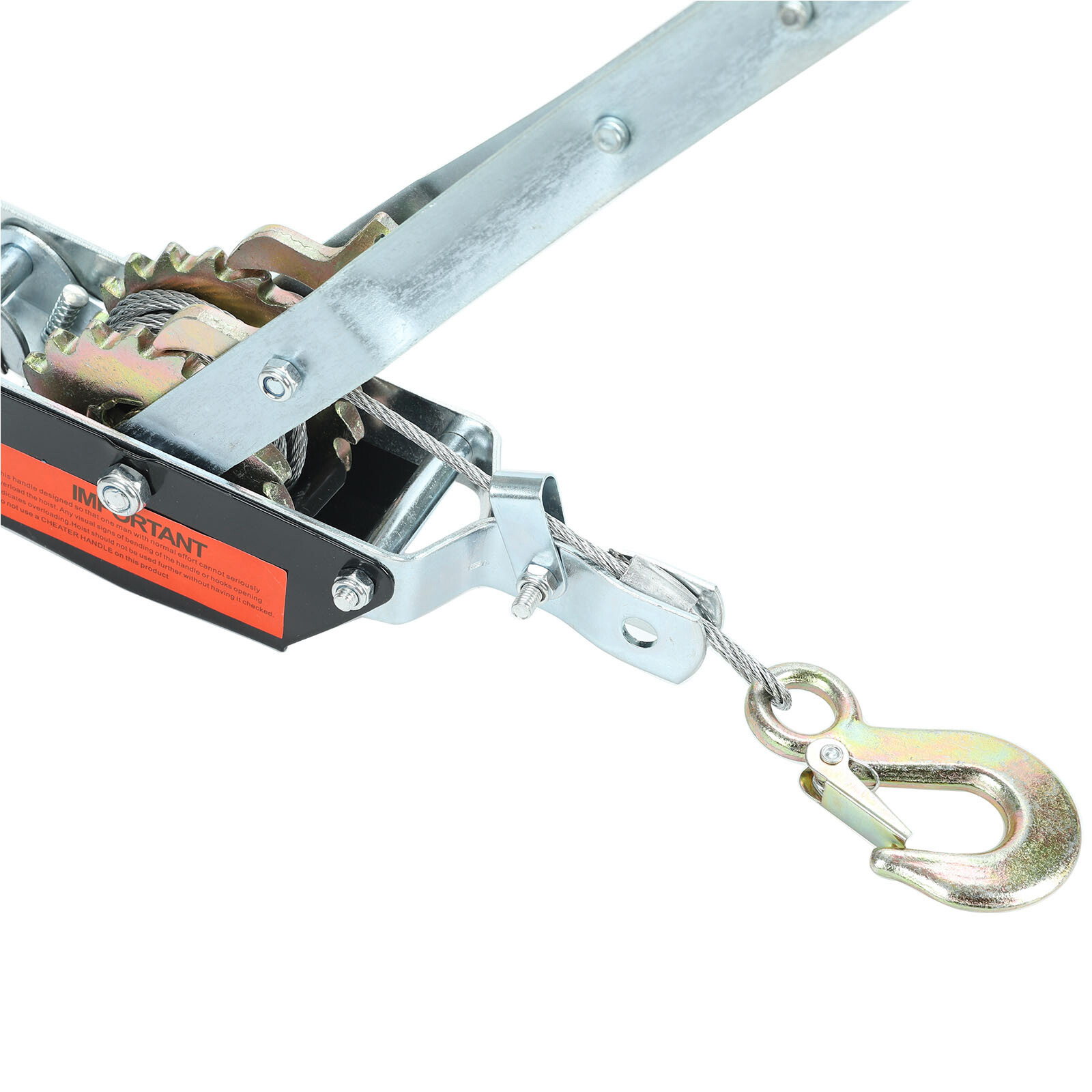 5 Ton Hand Puller Heavy Duty Winch Pull Hoist Come Along Cable 3 Hooks 2 Gear US