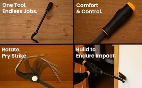 – The Heavy-Duty Indexing Crowbar & Nail Puller Tool, Multi-Angle Ripper