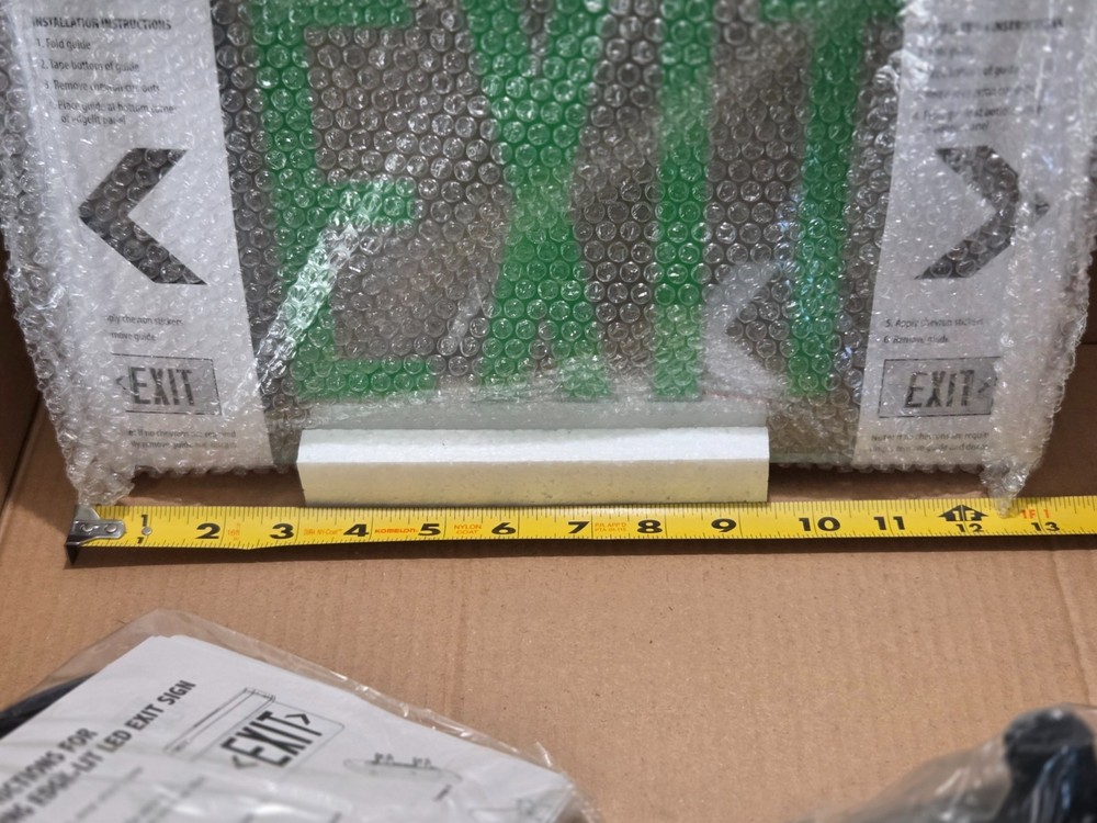 All-Pro EXIT SIGN Green Only LED Light Open Box