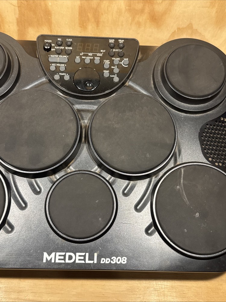 Medeli DD308 Digital 7 Pad Tabletop Drum Set Tested No Power Cord