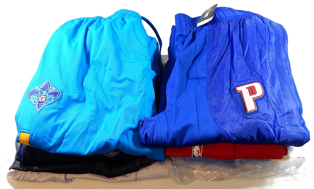 Lot of (8) NBA Warm Up Pants Adidas Jazz Pistons Hornets Pelicans Bobcats M-3XL
