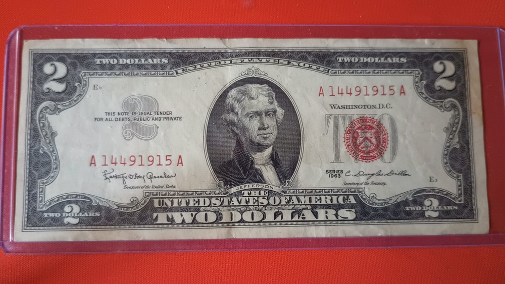 1963 Two Dollar Red Seal Bill