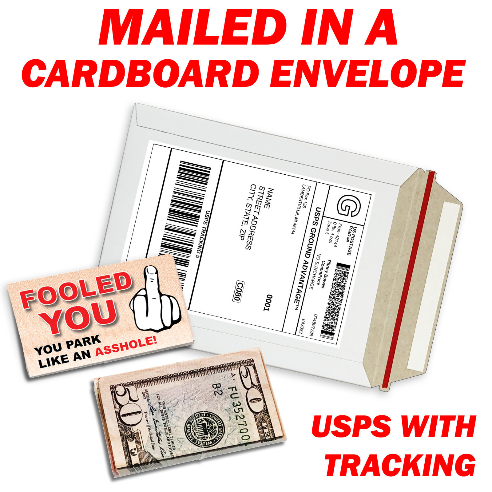 50 QTY Bad Parking Prank Cards Look Like Bills from a distance!