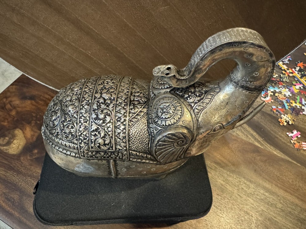 Antique Cambodian Hand Made Elephant Box