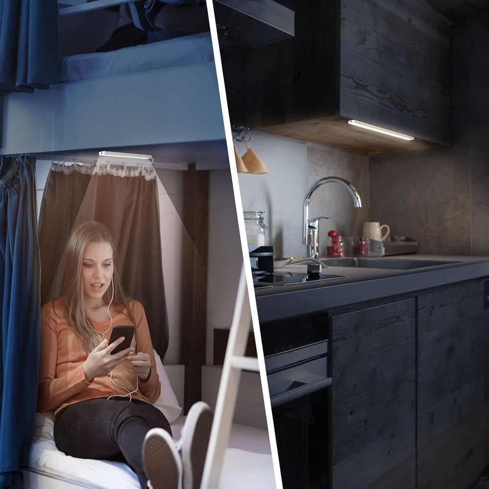2Pack LED Under Cabinet Lighting Dimmable Under Cabinet Lights with USB Powered