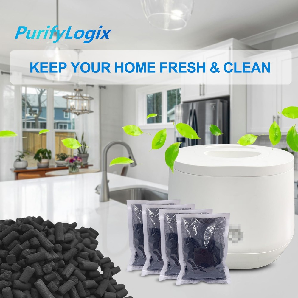 4 Pack Odor Absorbing Carbon Filter Refills for Smart Waste Kitchen Composter...