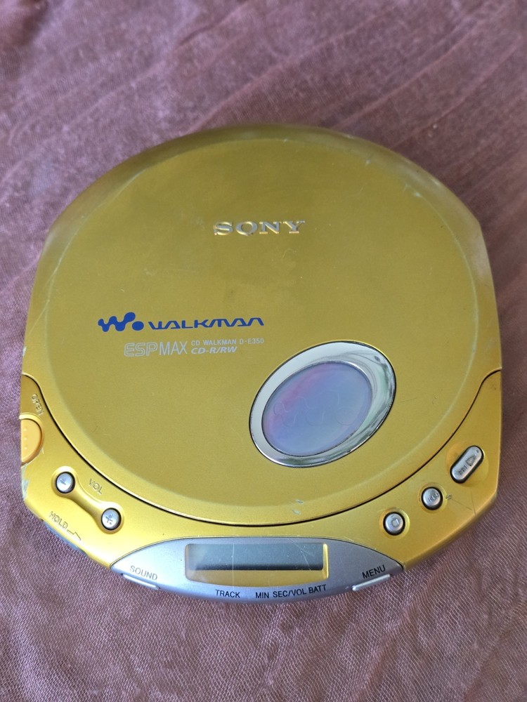 Sony Walkman D-E350 Portable CD Player ESP MAX Gold Tested Working