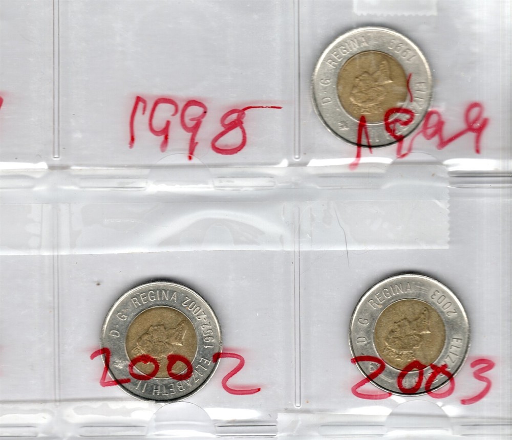 1996-2015 CANADA TWO $ COINS 18 DIFFERENT MOST HIGH CONDITION