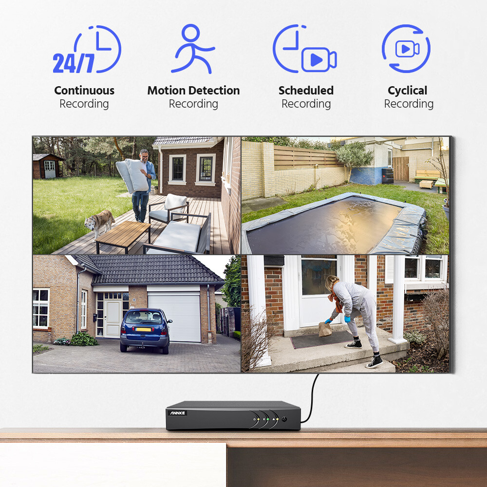 ANNKE 16CH 8CH 3K 5MP Lite H.265+ DVR CCTV Security Video Recorder AI Detection