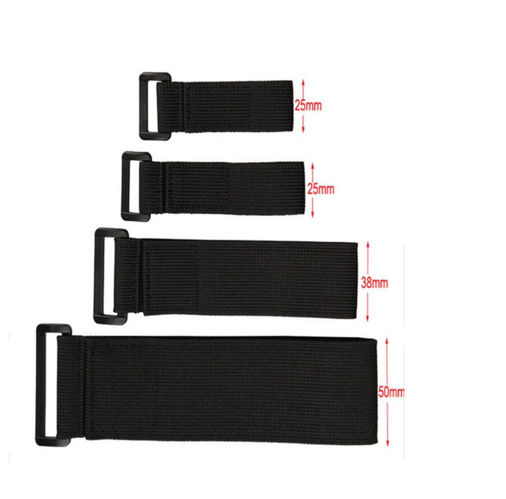 Hook and Loop Elastic Fastening Cable Strap Ties Black Nylon Choose your Size