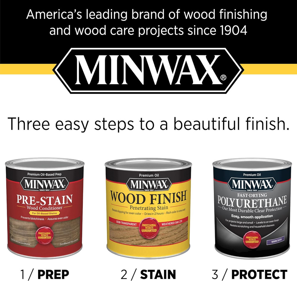 Fast Drying Polyurethane Protective Wood Finish, Clear Semi-Gloss, 1 Quart