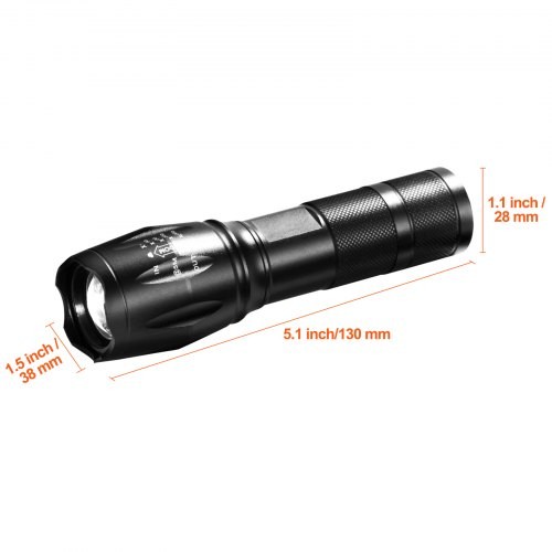 2 Pack Flashlights Torch, 2000 High Lumens 5 Modes Adjustable Focus Flashlig...