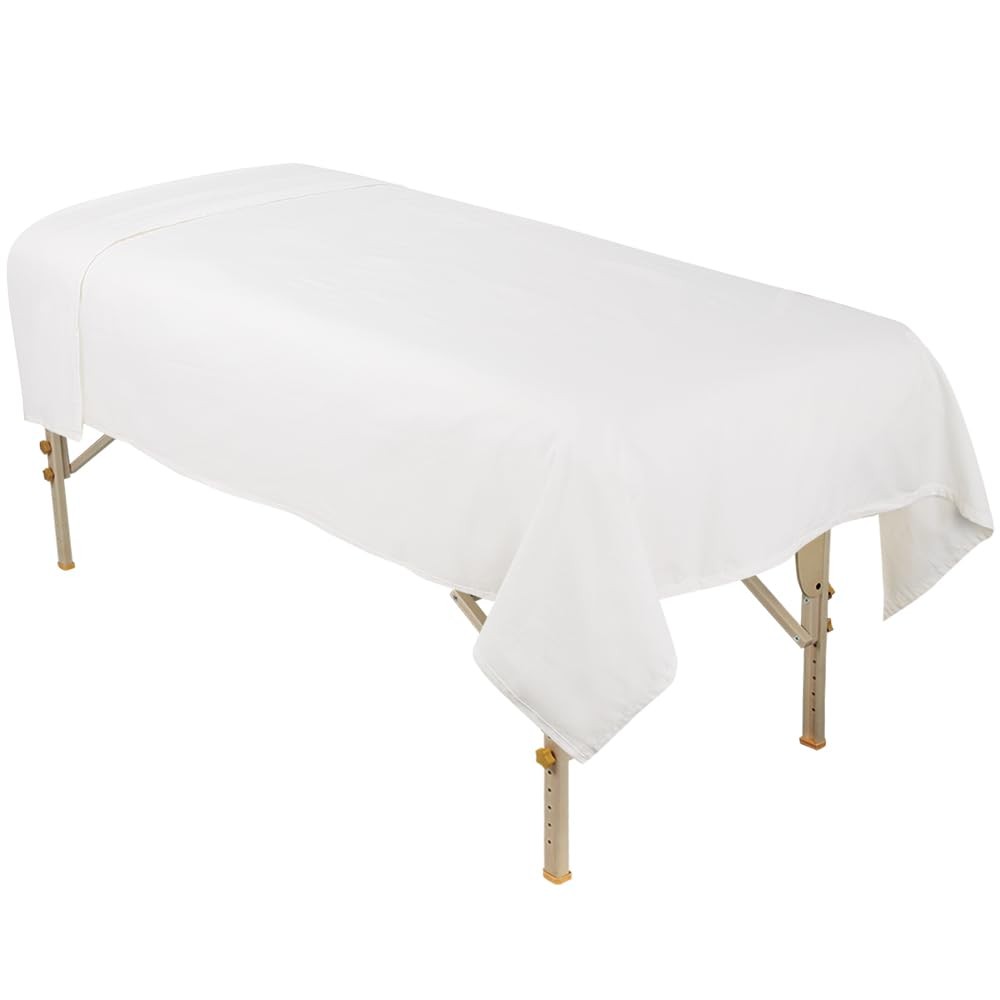 ForPro Premium Flannel Flat Sheet, White