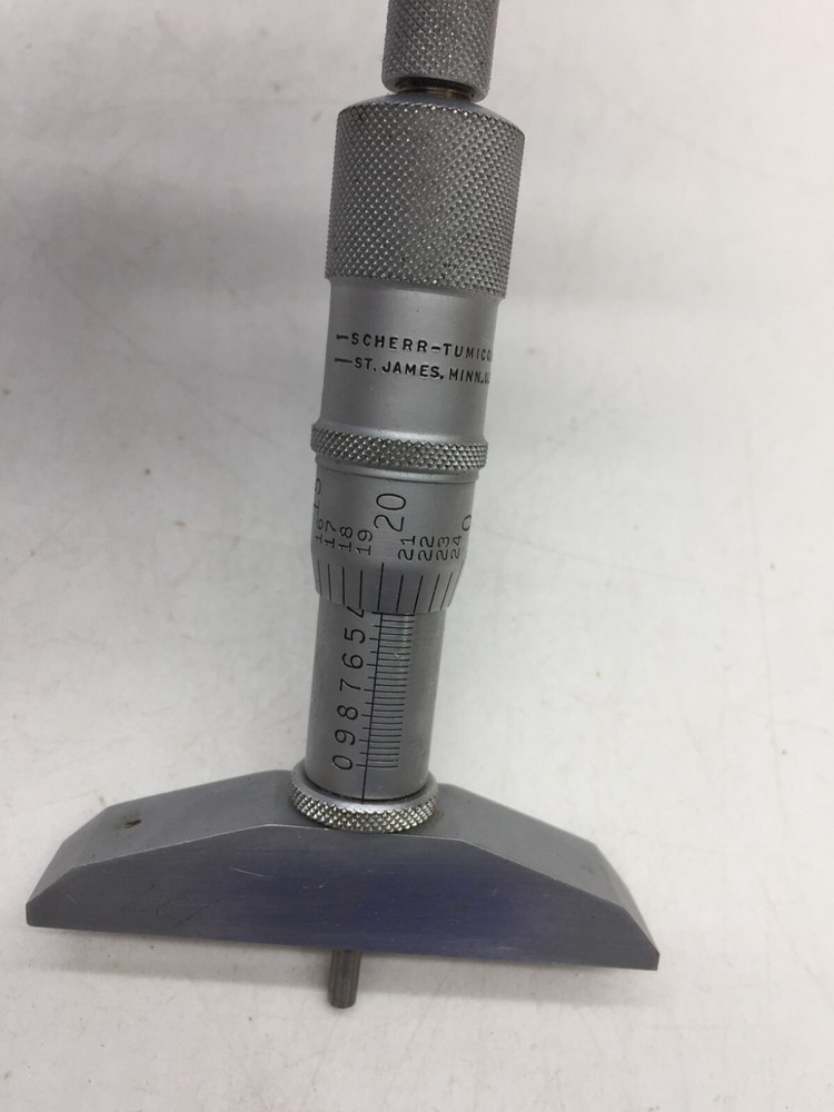 Scherr Tumico Depth Micrometer Machinist Tool with Assorted Range