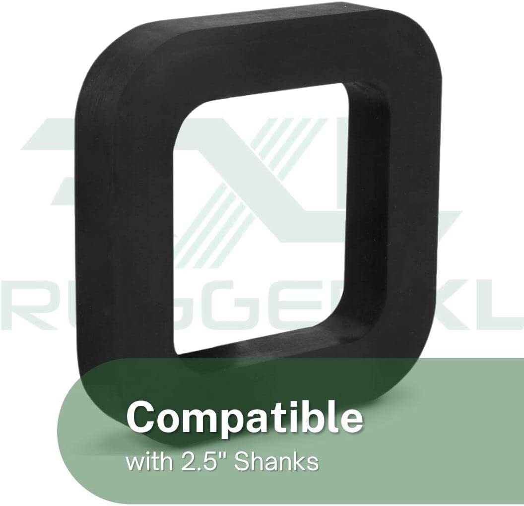 RuggedXL Hitch Receiver Rubber Silencer Pad, Black, 2.5" (3 Pack - 2.5")