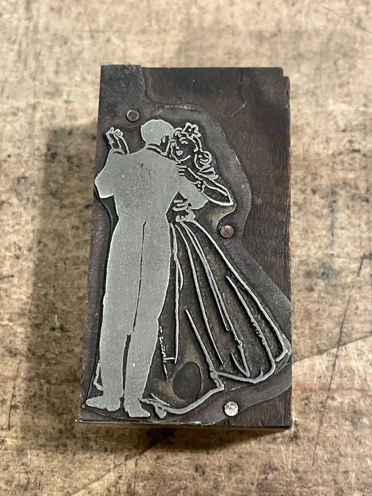 Printing Letterpress Printers Block Dancing Couple (947)