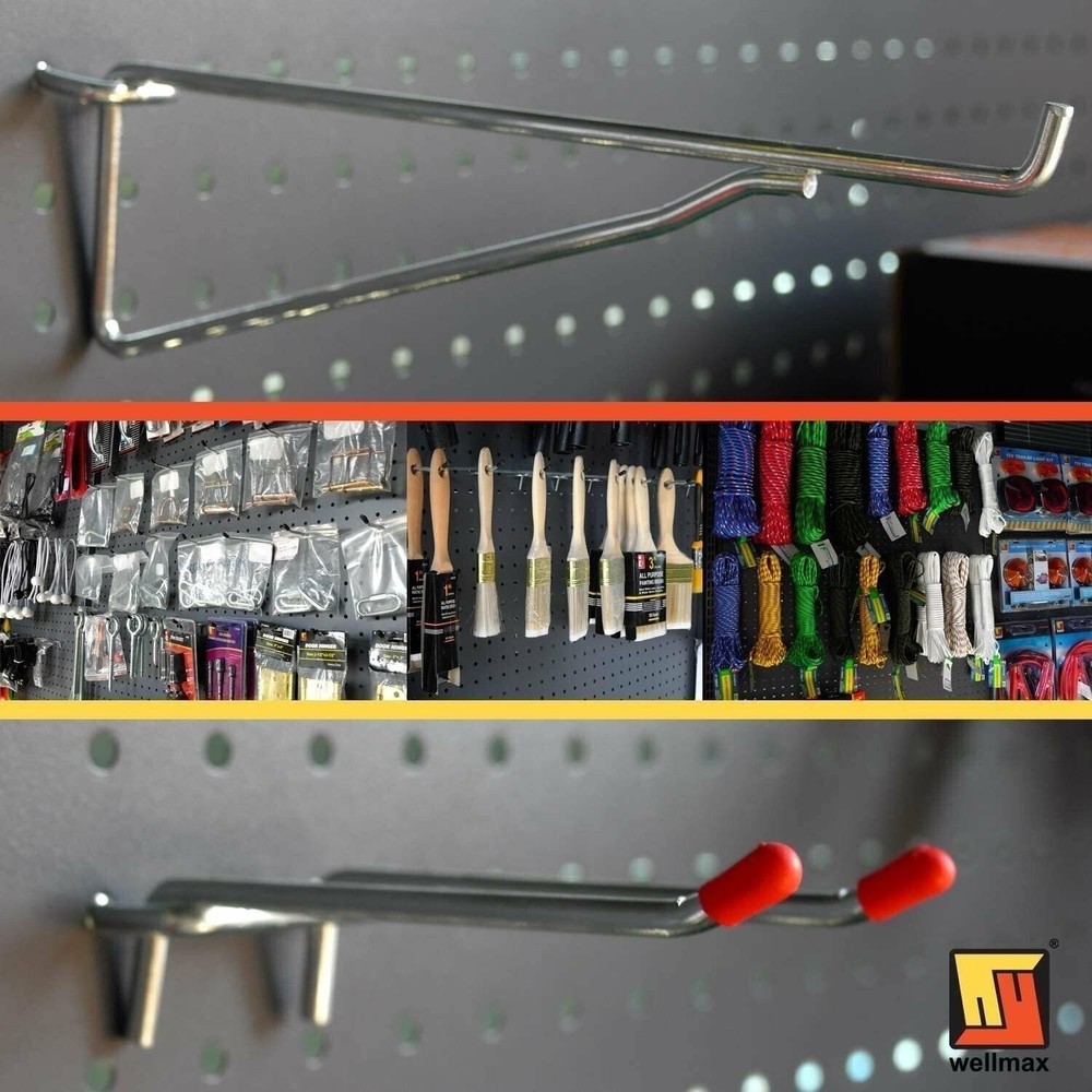 Wellmax 30pc Heavy Duty Pegboard hooks Set, Peg Board Hook Assortment and...