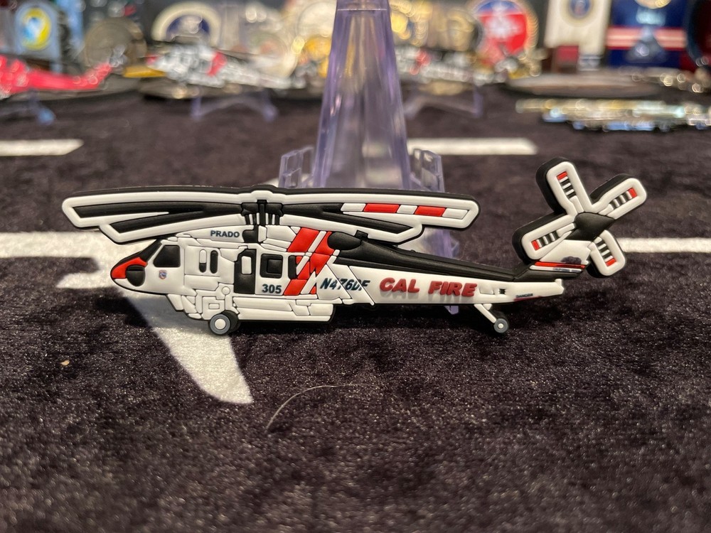 Cal Fire Firehawk Helicopter morale patch  backing 3D pvc