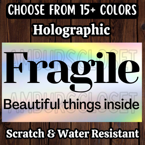 50 FRAGILE STICKERS 2.25" ENVELOPE LABELS SEALS SHIPPING SCRATCH RESISTANT