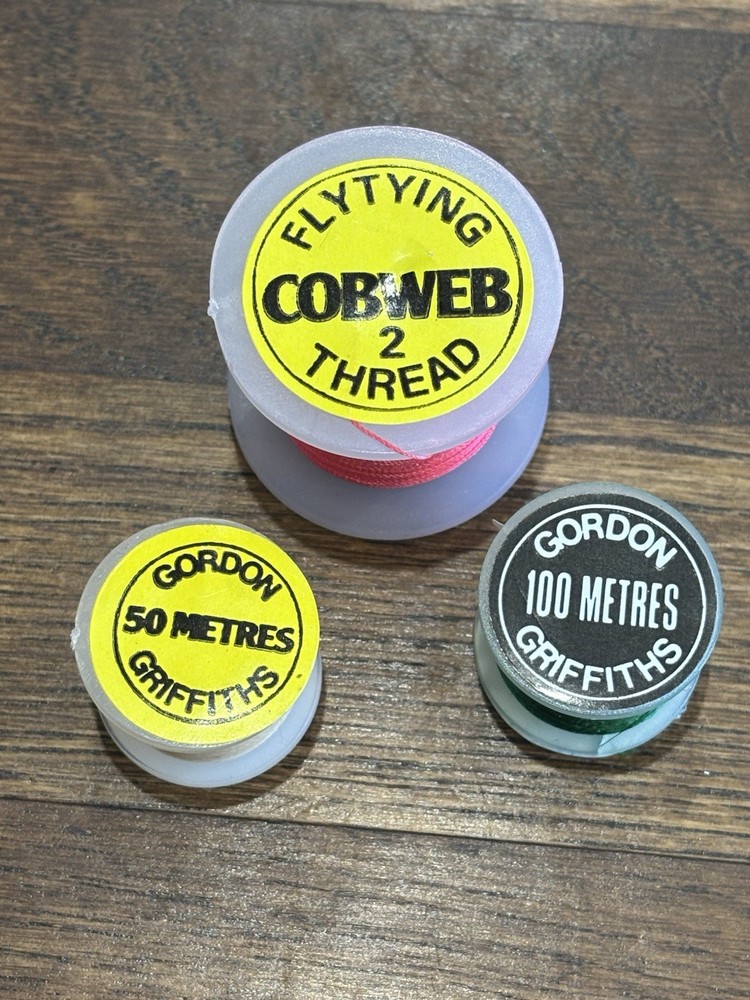 3 SPOOLS Fly Tying Thread, Gordon Griffiths Cobweb Superfine Nice colours NEW