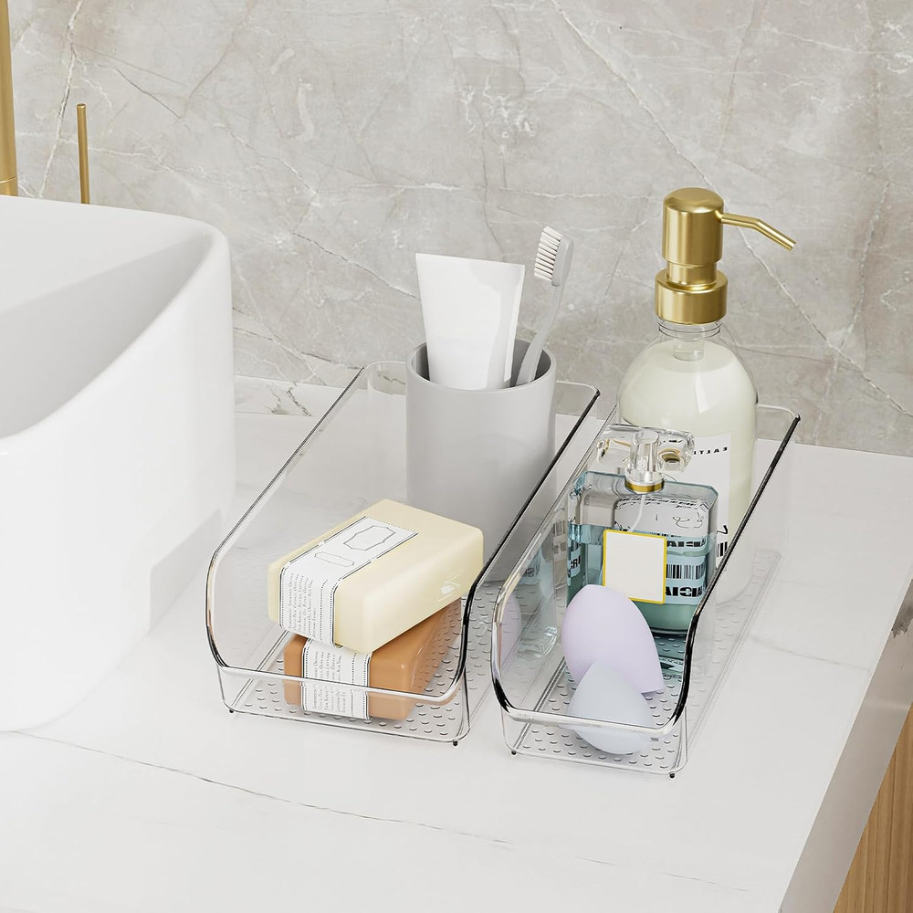 Clear Organizing Bins for Total Home Organization - Multi-Purpose Storage Soluti