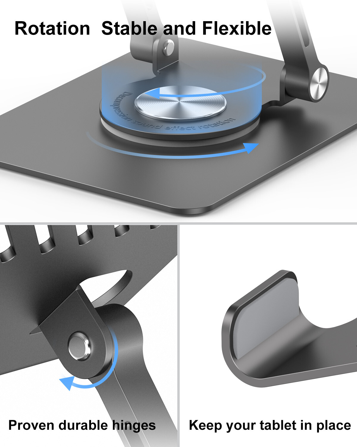 Metal 360°Adjustable Phone Tablet Stand Desk Holder Mount Cradle For iPhone iPad