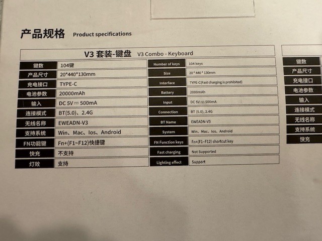 EWEADN V3 Pink Wireless Keyboard & Mouse Combo - Backlight