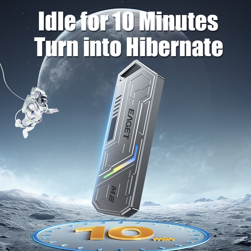 EAGET M.2 NVMe SSD External Portable Enclosure Case Fits PCIe 2280/2242/2230