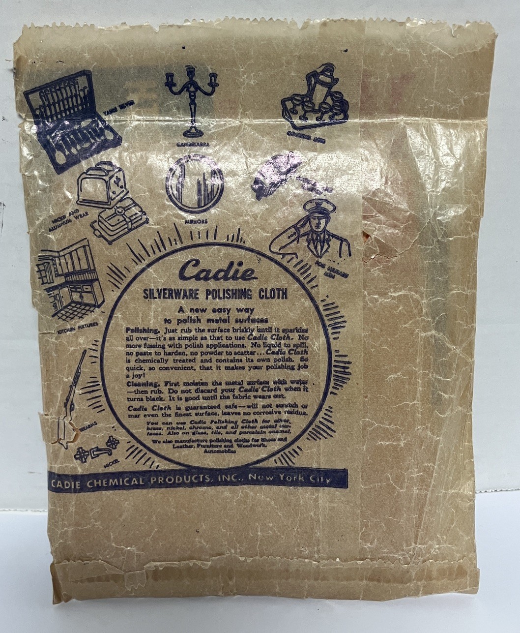 Vintage Black Americana Cadie Boy Polishing Silverware Package Advertising