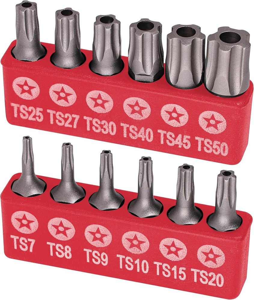 Torx plus 5-Point Tamper-Proof Security Bits - 12Pc Torx Star 5 Point Security T
