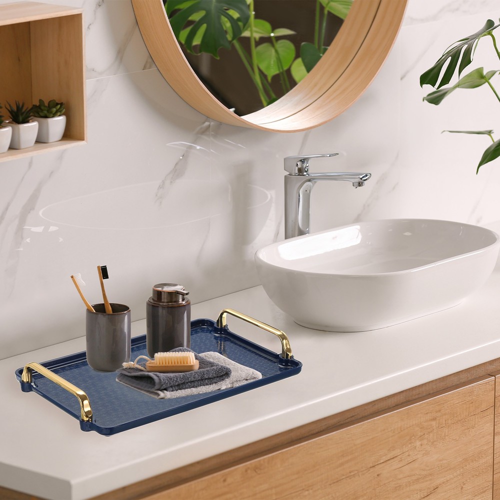 12.2" x 8.7" Modern Rectangular Decorative Tray Jewelry Platter Amber