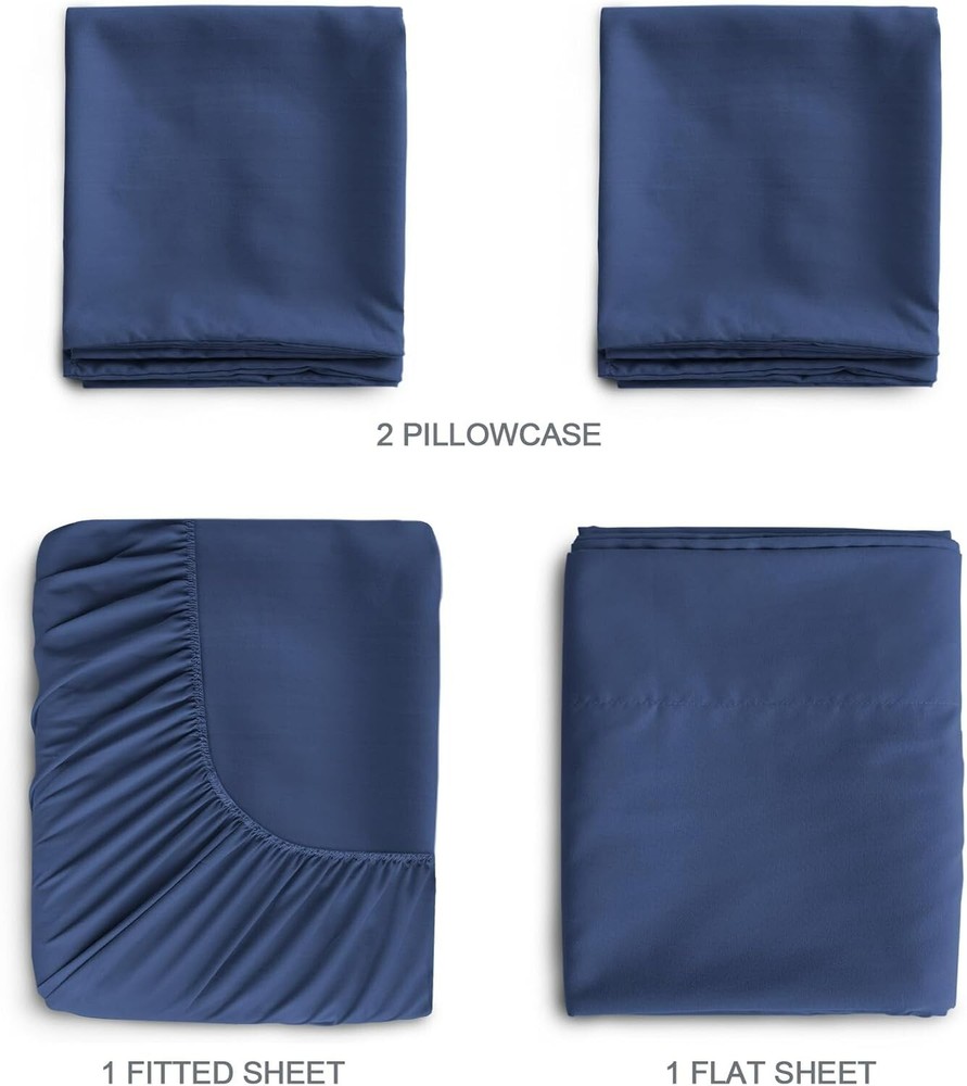 Sleeper Sofa Queen Sheets Set 4 Piece Extra Soft Bed Sheets Set 8" Deep Pocket