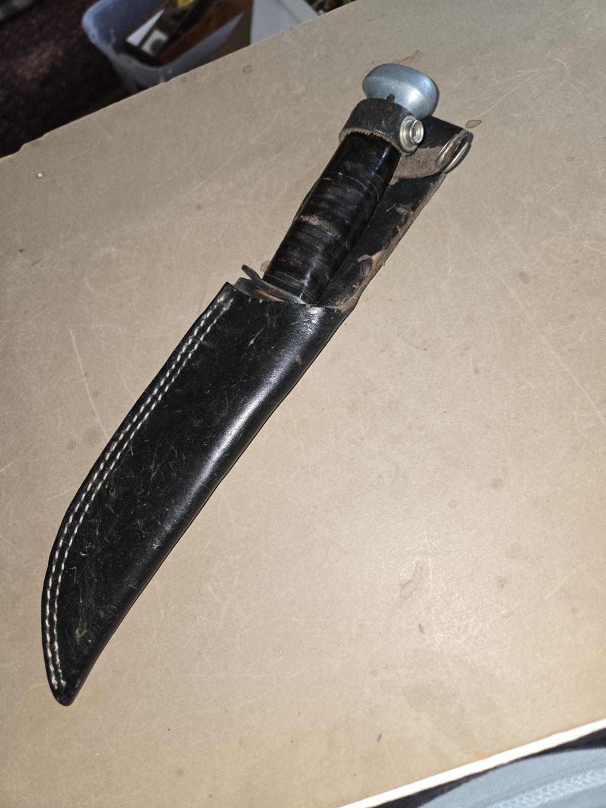 Vintage US WW2 Pal RH-36 Fighting Knife & Leather Sheath Please Read