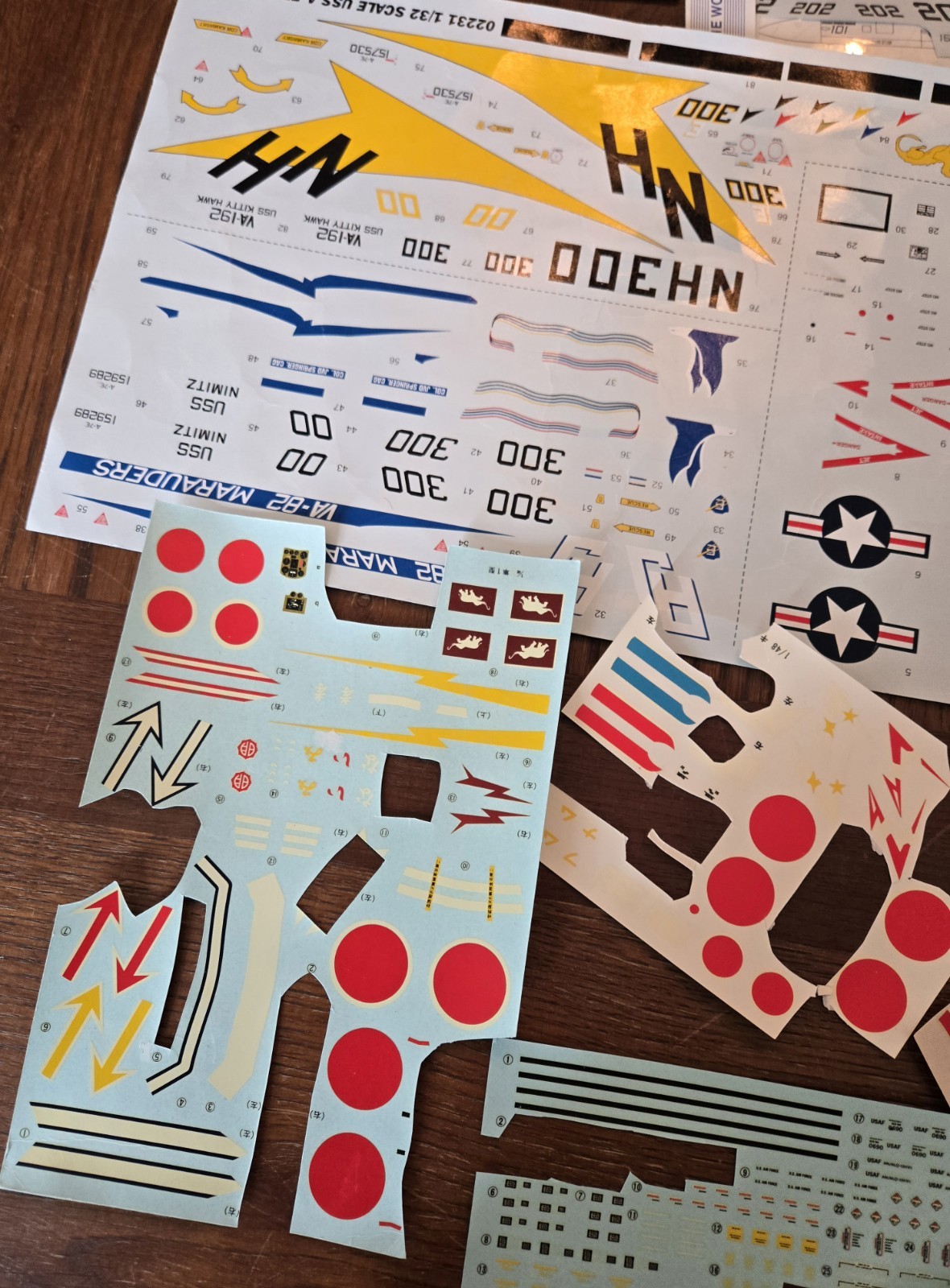 Model Airplane Decal Sheets Lot Hasegawa Tamiya ZOTZ Microscale Etc