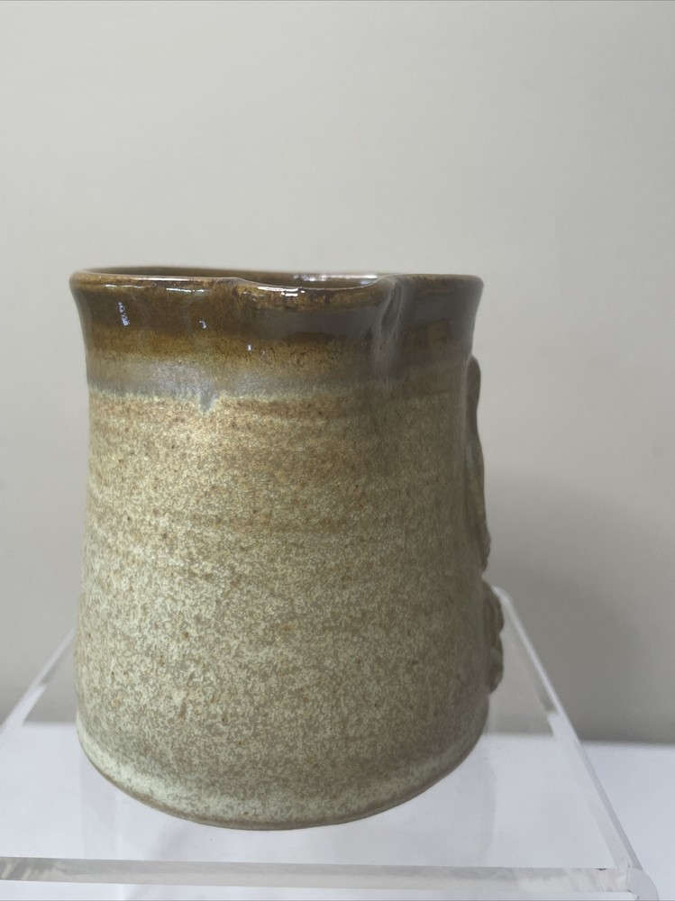 Signed Brown Tan Cream Pitcher Appledore Logo Dated 1982