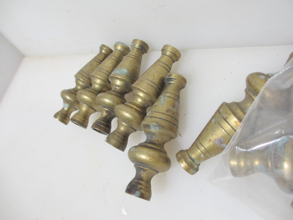 Victorian Brass Clock Hardware Mount Column Antique Old Spindle Spoke 5" -£6each