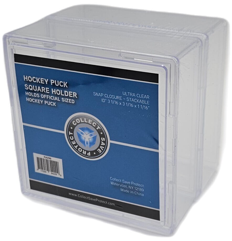 (2-Pack) CSP Hockey Puck Square Holder - Puck Cube - Stackable Display Case